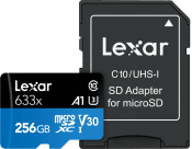 Lexar microSDXC 256GB Class 10 UHS-I U1 633x + adapter