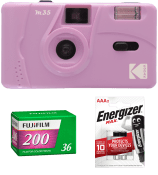 Kodak M35 Analog Kamera Lila + Fujifilm Fujicolor C200 36 + Energizer Max AAA 2-p