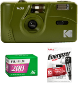 Kodak M35 Analog Kamera Olivgrön + Fujifilm Fujicolor 200 36 + Energizer Max AAA 2-p