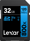 Lexar Professional 800x SDHC UHS-I C10 V10 U1 R120/45MB 32GB