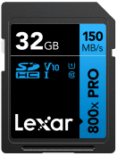 Lexar SDHC 800x Pro UHS-I, C10 (V10) U1, R150, 32GB