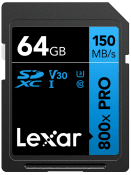 Lexar SDXC 800x Pro UHS-I, C10 (V30) U3, R150, 64GB