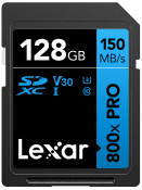 Lexar SDXC 800x Pro UHS-I, C10 (V30) U3, R150/W45, 128GB