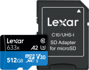 Lexar microSDXC 512GB Class 10 UHS-I U1 633x + adapter
