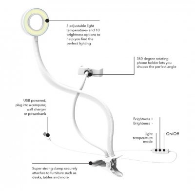 Digipower For You Vlogging Kit Ringljus Med Fjärrkontroll