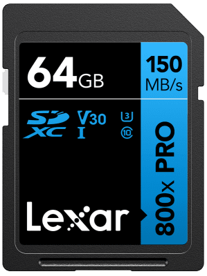 Lexar SDXC 800x Pro UHS-I, C10 (V30) U3, R150, 64GB