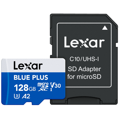 Lexar Blue Plus microSDXC Class 10 UHS-I U3 V30 A2 128GB