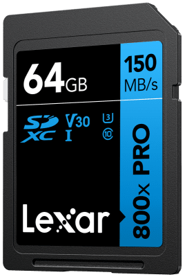 Lexar SDXC 800x Pro UHS-I, C10 (V30) U3, R150, 64GB