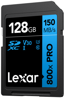 Lexar SDXC 800x Pro UHS-I, C10 (V30) U3, R150/W45, 128GB