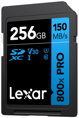 Lexar SDXC 800x Pro UHS-I, C10 (V30) U3, R150/W45, 256GB