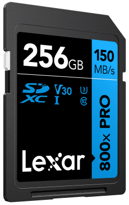 Lexar SDXC 800x Pro UHS-I, C10 (V30) U3, R150/W45, 256GB