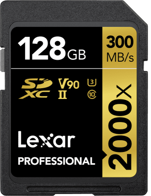 Lexar Professional SDXC Class 10 UHS-II U3 2000x 128GB