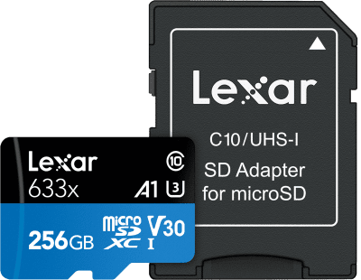 Lexar microSDXC 256GB Class 10 UHS-I U1 633x + adapter