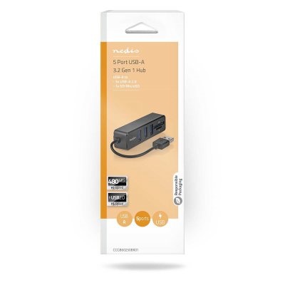 Nedis USB-hubb + SD/Micro SD läsare