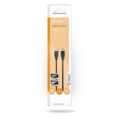 Nedis USB 2.0 USB-A Hane USB Mini-B 5 pin Hane