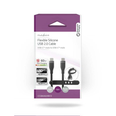Nedis USB-C till USB-C Svart 1.5m