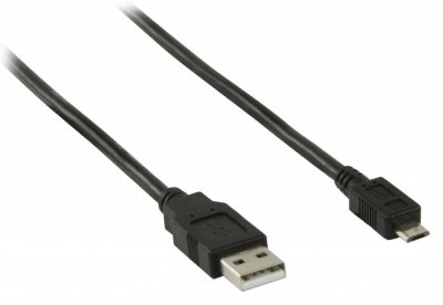Valueline USB 2.0, USB A hane - USB Micro B hane 2 m