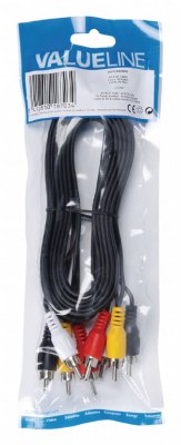 Valueline RCA AV-kabel 4 x RCA-hane - 4 x RCA-hane 2 m svart